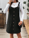 Olive Green Corduroy Pinafore Dress - Chic & Cozy Autumn/Winter Essential