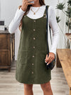 Olive Green Corduroy Pinafore Dress - Chic & Cozy Autumn/Winter Essential