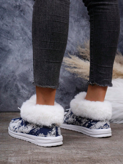 Cozy Comfort: Plus-Size Fleece-Lined Thick Snow Boots for Autumn & Winter