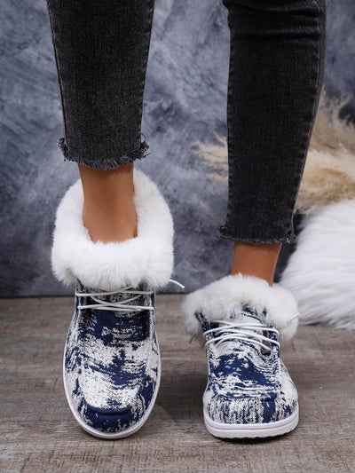 Cozy Comfort: Plus-Size Fleece-Lined Thick Snow Boots for Autumn & Winter