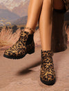 Chic Leopard Print Chelsea Ankle Boots with Chunky Sole – Retro Style for Effortless Fashion