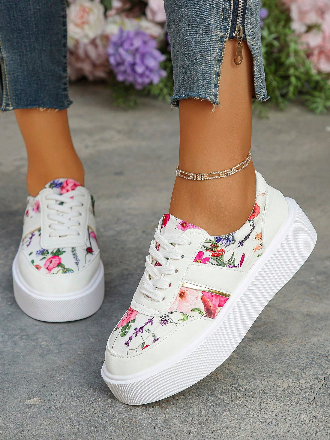 Elevate your casual style with our Chic & Comfy Plus-Size Colorblock Casual Sneakers. Featuring a thick sole for added comfort and support, these sneakers are perfect for all-day wear. With a trendy colorblock design, these sneakers will make a chic statement while keeping you comfortable.