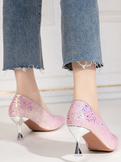 Sparkling Elegance: Women's Pointed Toe Sequin Stilettos for Effortless Glam