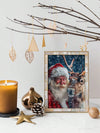 Festive Reindeer & Santa Claus Canvas Poster - Holiday Wall Art for Cozy Living Spaces