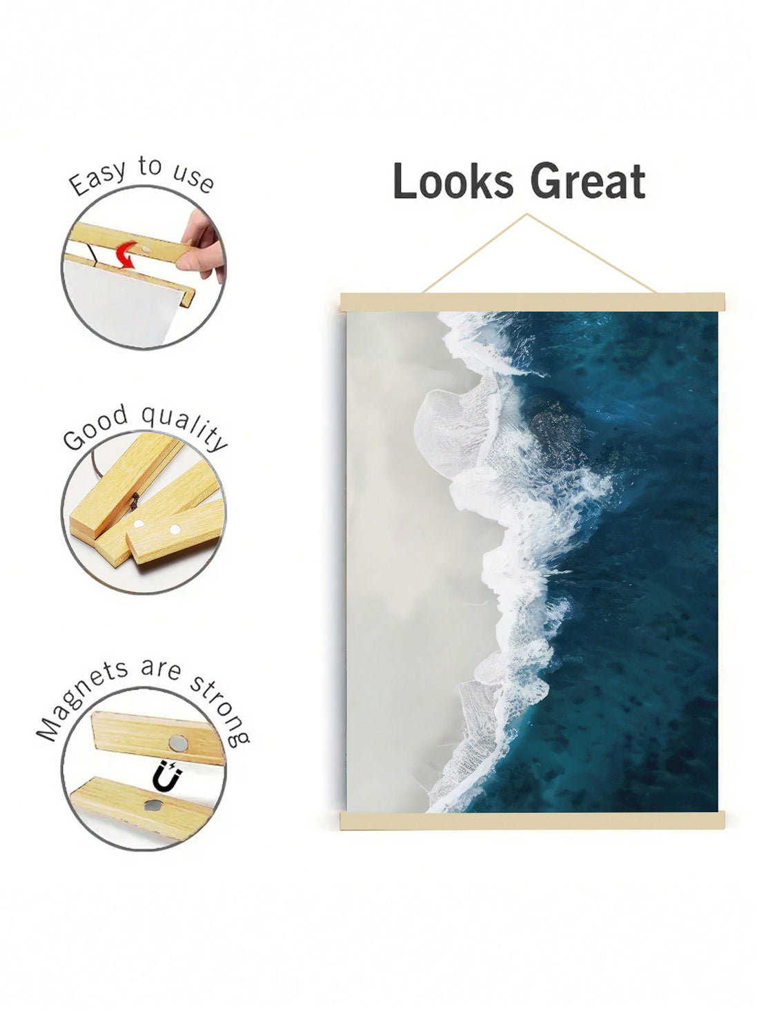 Bring a splash of seaside charm to any room with the Indigo Coast Unframed Canvas Poster. This modern beach landscape captures the calming blues and sandy hues of the coast, perfect for brightening up your home or office. Its unframed design lets you customize the look to fit your style, making it a playful and refreshing addition to your décor. Dive into coastal vibes every day!