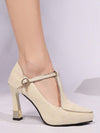 Chic & Confident: Plus Size Pointed Toe Platform High Heels with Buckle