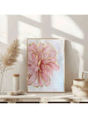 Elegant Pink Peony Canvas Art with Gold Accents – Modern Nordic Wall Decor for Any Space