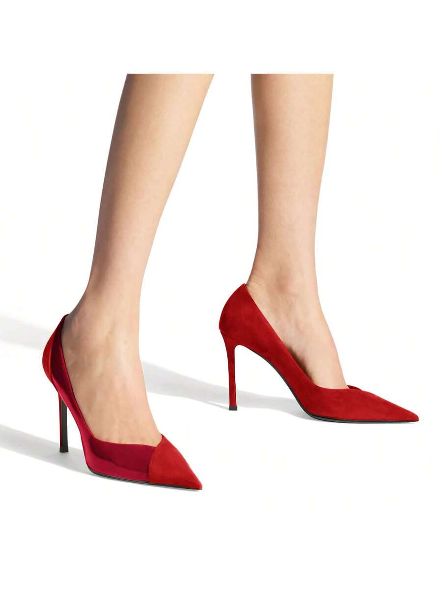Step into style with these chic pointed toe stiletto heels blending sleek patent shine and soft suede. Perfect for dazzling at the office, turning heads at parties, or dancing the night away at weddings. Elevate any outfit with a playful touch of elegance and confidence!