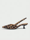 Chic Leopard Print Backless Kitten Heels - Stylish Comfort for Every Occasion