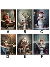 Whimsical Santa on the Toilet: Humorous Christmas Bathroom Wall Art