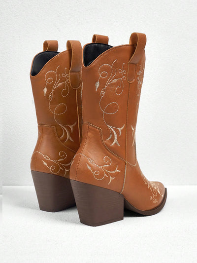 Chic Embroidered Western Cowboy Boots for Stylish Women