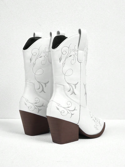 Chic Embroidered Western Cowboy Boots for Women - Perfect for Parties