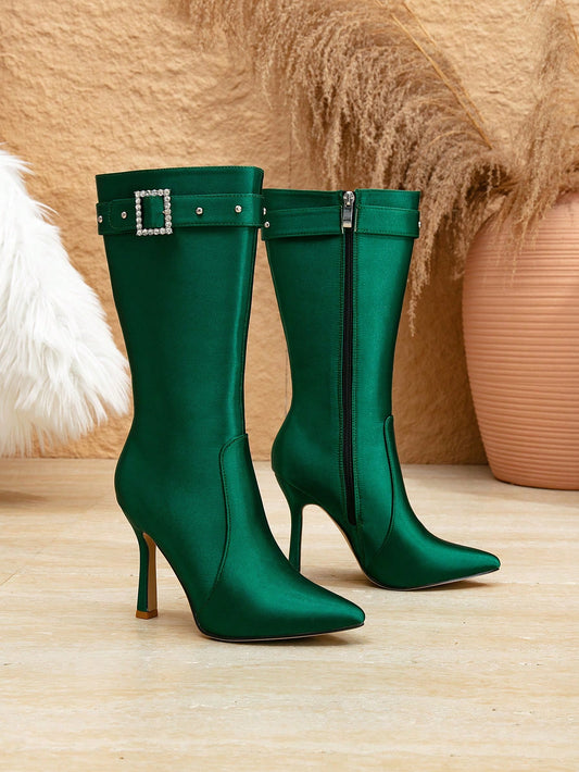 Chic Rhinestone Buckle Over-the-Knee Boots for a Stylish Winter Look (Copy)