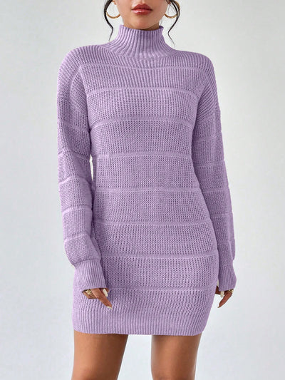 Cozy Chic: Women's Autumn & Winter Stand Collar Pullover Sweater Dress