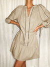 Chic Summer Ruffle Hem Linen Dress for Effortless Elegance