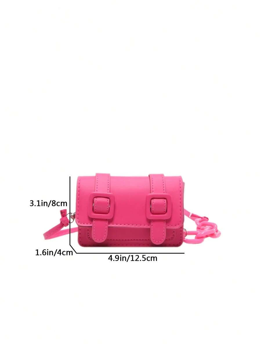 Side carry view of mini adjustable strap bag for shopping