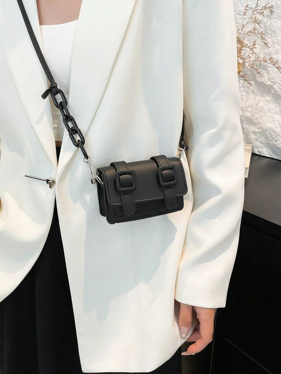 Top view of compact interior opening on the mini shopping bag