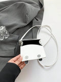 Front detail of multicolor mini acrylic bag with polished finish