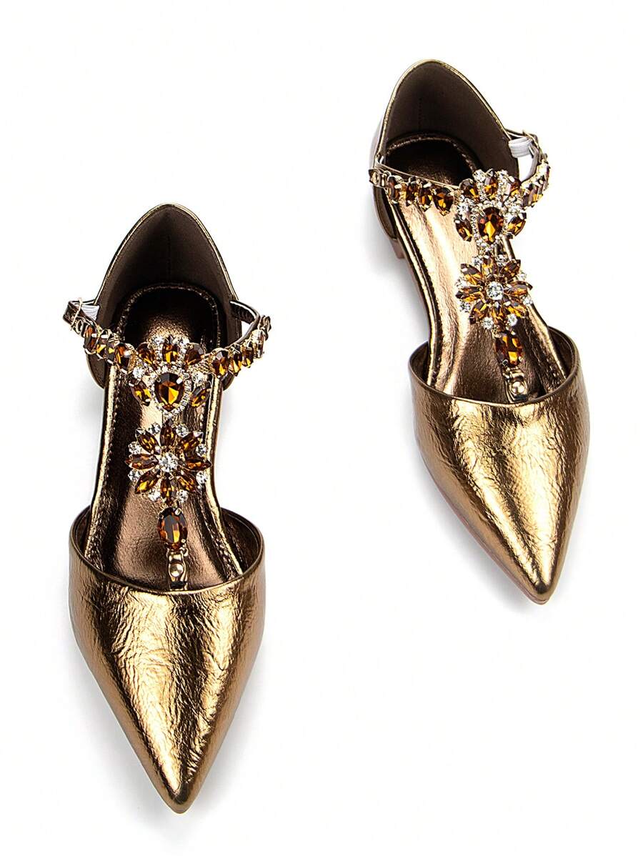 Step into sophistication with these stunning 3D crystal flower ankle strap flats! Crafted from luxurious brown Lycra fabric, they blend comfort with eye-catching style. The delicate crystal flower embellishment adds a touch of glamour, making them perfect for everything from casual outings to evening celebrations. The secure ankle strap ensures a snug fit while the flat sole keeps you comfortable all day long. Whether you're dressing up or keeping it casual, these beauties are your go-to choice for effortle