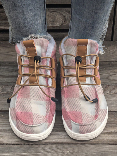 Cozy Chic: Plus Size Winter Print Fluffy Casual Shoes for Ultimate Comfort