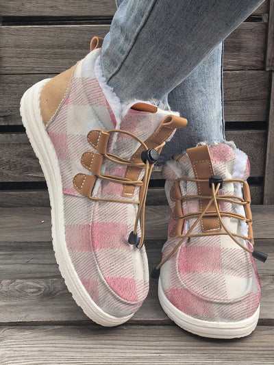 Cozy Chic: Plus Size Winter Print Fluffy Casual Shoes for Ultimate Comfort