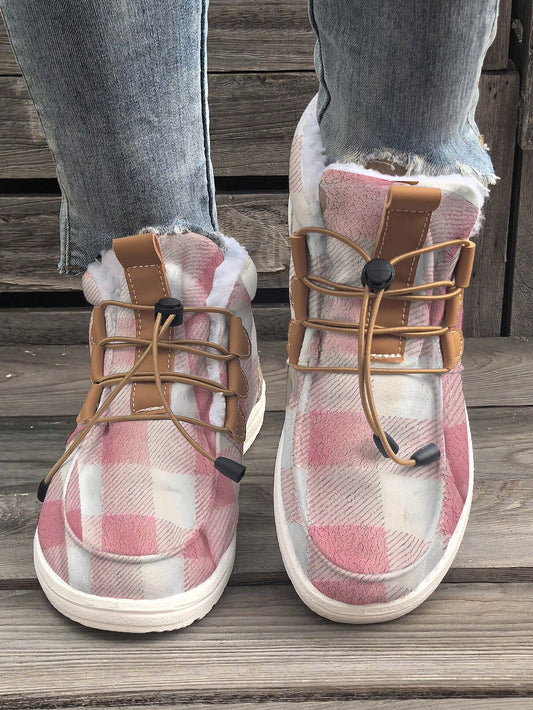 Cozy Chic: Plus Size Winter Print Fluffy Casual Shoes for Ultimate Comfort