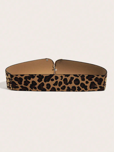 Chic Leopard Print Elastic Waistband with Adjustable Drawstring – Perfect for Everyday Style