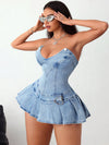 Women's Pleated Denim Cami Dress - Perfect for Summer Style