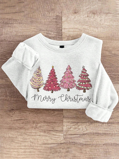 Festive Flair: Women's Loose Fit Christmas Chicken Print Sweatshirt