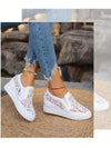 Elegant White Lace Wedge Sneakers: Breathable & Fashion-Forward