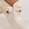 Chic Retro Plaid Bowknot Heels – Stylish Thick Sole Formal Shoes for Women