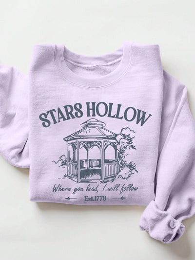 Cozy Casual: Women's Slogan Print Long Sleeve Sweatshirt for Autumn & Winter