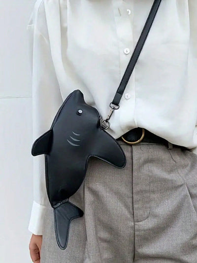 Whimsical Shark Crossbody Bag: Cute Stuffed Animal Design for Trendy Women!