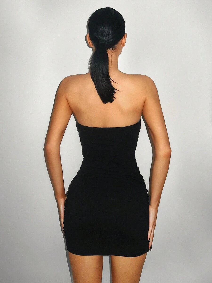 Make a bold entrance in this royal blue bodycon mini dress, designed to hug your curves and turn heads. The playful cut-out neckline adds a flirty twist, while the gleaming metal hardware brings just the right amount of edge. Perfect for dancing the night away or stealing the spotlight at any party!