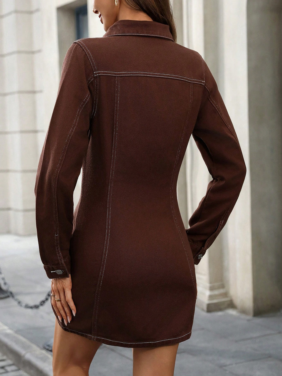 Introducing our Timeless Charm: Casual Denim Dress with Front Buttons and Pockets! This dress is the epitome of effortless style, with its front buttons and pockets adding functionality and a touch of chic. Perfect for any casual occasion, this dress will always be in style and keep you looking fabulous!