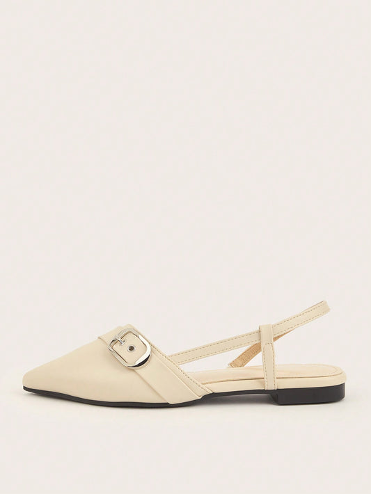 Elegant French-Inspired Pointed-Toe Flat Sandals for Spring/Summer