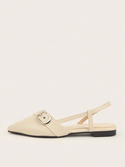 Elegant French-Inspired Pointed-Toe Flat Sandals for Spring/Summer