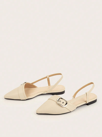 Elegant French-Inspired Pointed-Toe Flat Sandals for Spring/Summer