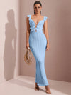 Elegant Summer Hollow Crochet Mermaid Dress - Cap Sleeve & Backless Design