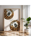 Funky Leopard Print Lucky 8 Pool Ball Poster (No Frame) - Trends Meet Minimalism in Y2K-Inspired Wall Art