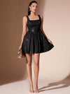 Sparkling Elegance: Women's Sleeveless Pleated Sequin Dress for All Seasons