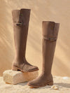 Cozy Chic: Furry Thick Sole Brown Boots for Stylish Spring & Autumn Adventures