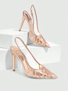 Elegant Apricot Pointed-Toe Stiletto Heels - Perfect for Parties & Weddings