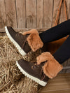 Chic & Cozy Women's Reversible Mid-Calf Snow Boots – Fleece-Lined & Lace-Up for Ultimate Winter Style