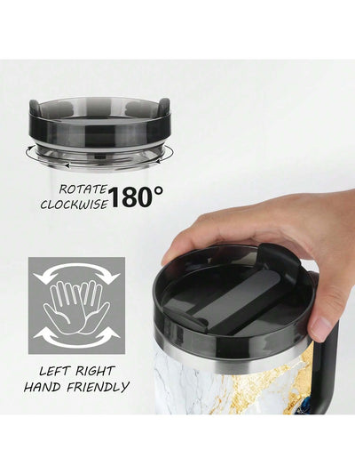 Marble Pattern 40oz Stainless Steel Vacuum Insulated Travel Cup – Perfect for Outdoor Adventures and Gifting