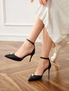 Elegant Pearl-Embellished Butterfly High Heels - Perfect Wedding Footwear for Women