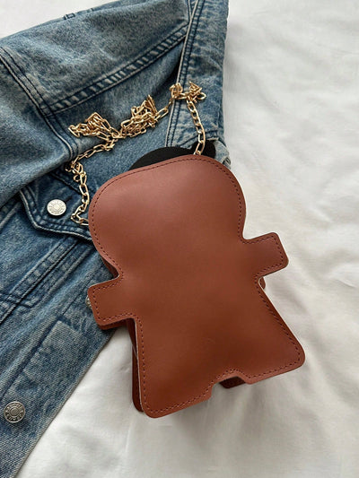 Festive Charm: Gingerbread Man Asymmetric Shoulder Bag - Perfect Christmas Gift