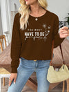 Chic Floral Slogan Drop Shoulder Sweatshirt for Effortless Spring & Autumn Style