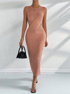 Chic Criss-Cross Cutout Knit Dress - Perfect for Spring & Autumn