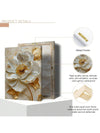 Elegant Golden Floral Canvas Art – Modern Wall Decor for Living Room & Bedroom